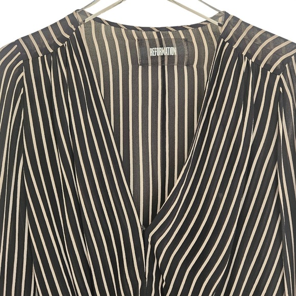 Reformation Black and White Striped Blouse - Picture 5 of 9